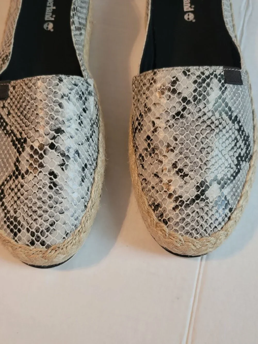 Timberland Women Slip-On Flats Size 8 Snakeskin Leather Espadrille Earthy Indie - Picture 4 of 13